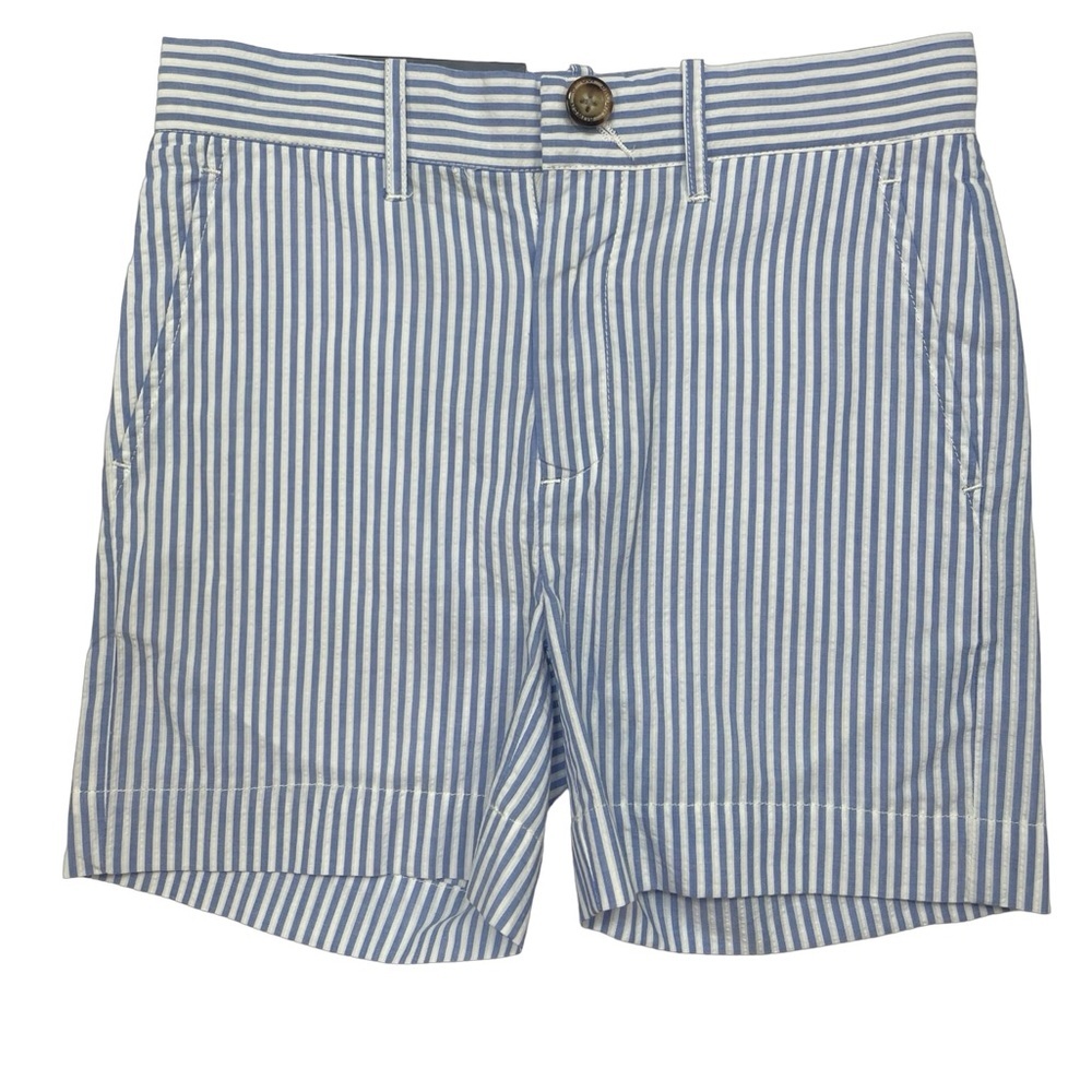 NWT Brown Bowen & Company Blue Seersucker Striped Shorts size 6